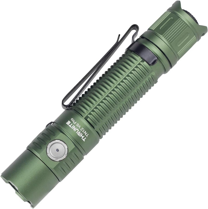 ThruNite TN12 V6 Pro Tactical LED Flashlight, High 1705 Lumens Dual Switch, USB-C Rechargeable Flashlight Compact for EDC, Law Enforcement, and Outdoor Use (Green) - Image 1